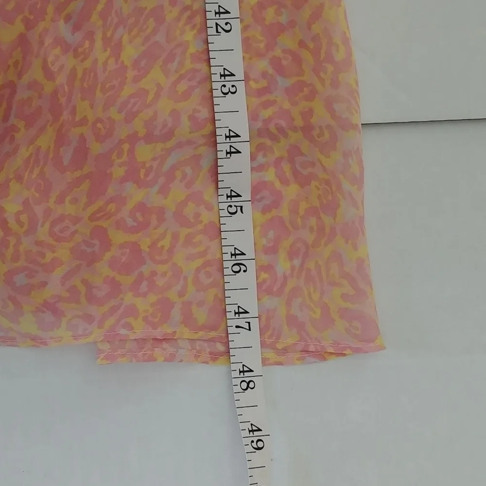 Betsey Johnson Dress‎ Size 14 Peach Call of the Wild Leopard Print Wrap FRO1W90 - Picture 7 of 13